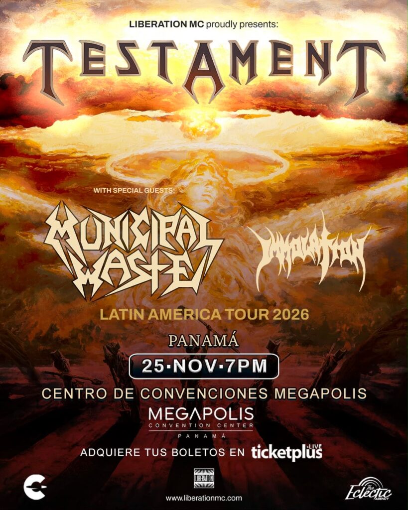 Testament + Municipal Waste + Immolation en Panamá