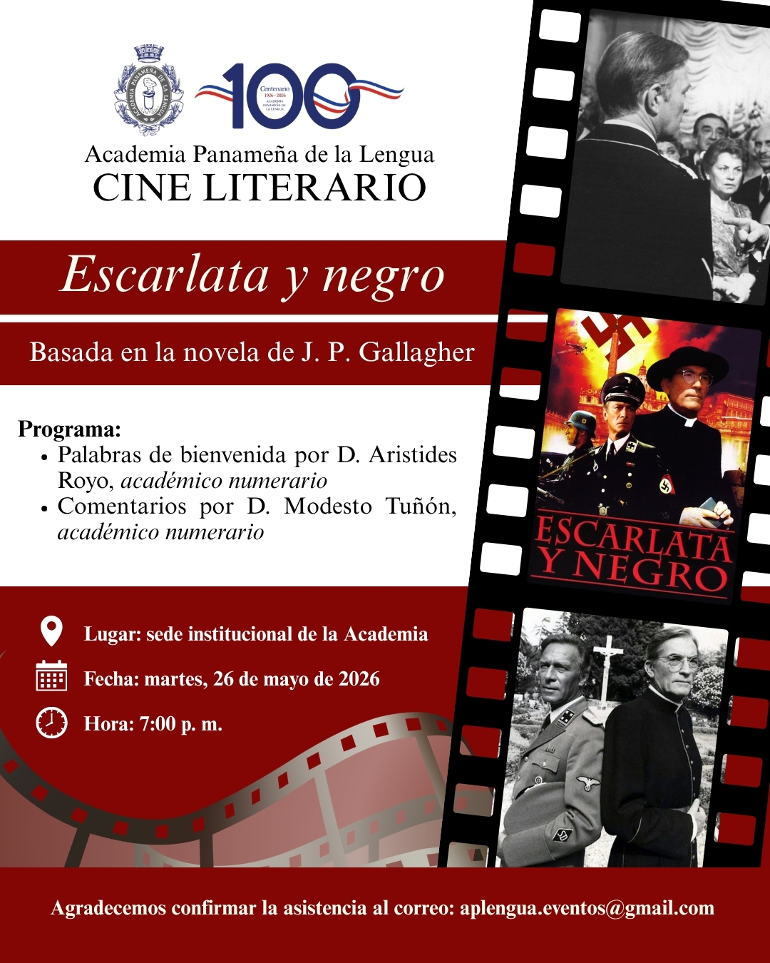 Cine Literario: Escarlata y Negro