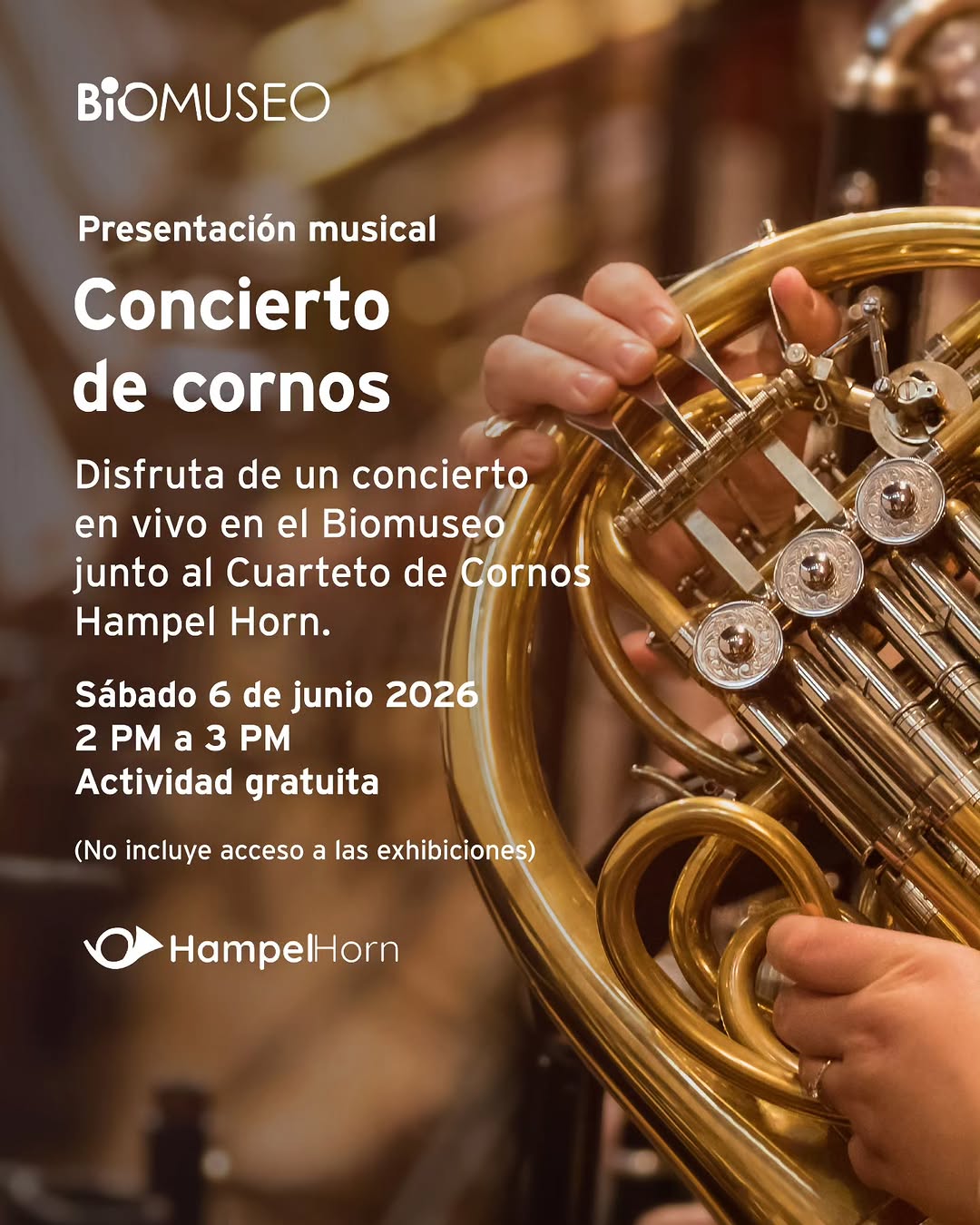 Concierto de cornos en el Biomuseo