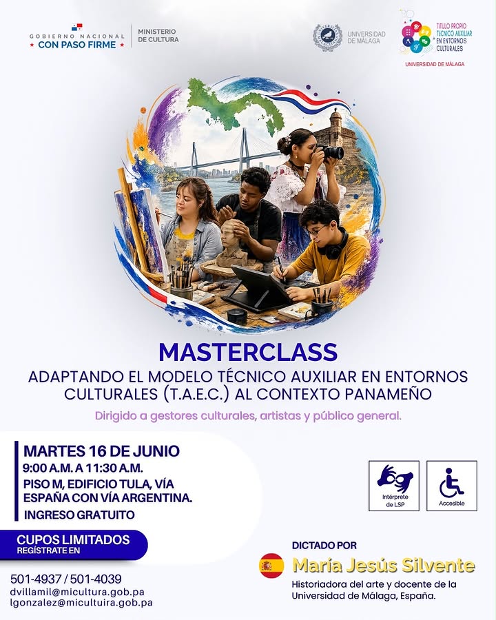 Masterclass Adaptando el Modelo Técnico Auxiliar en Entornos Culturales (T.A.E.C.) al Contexto Panam