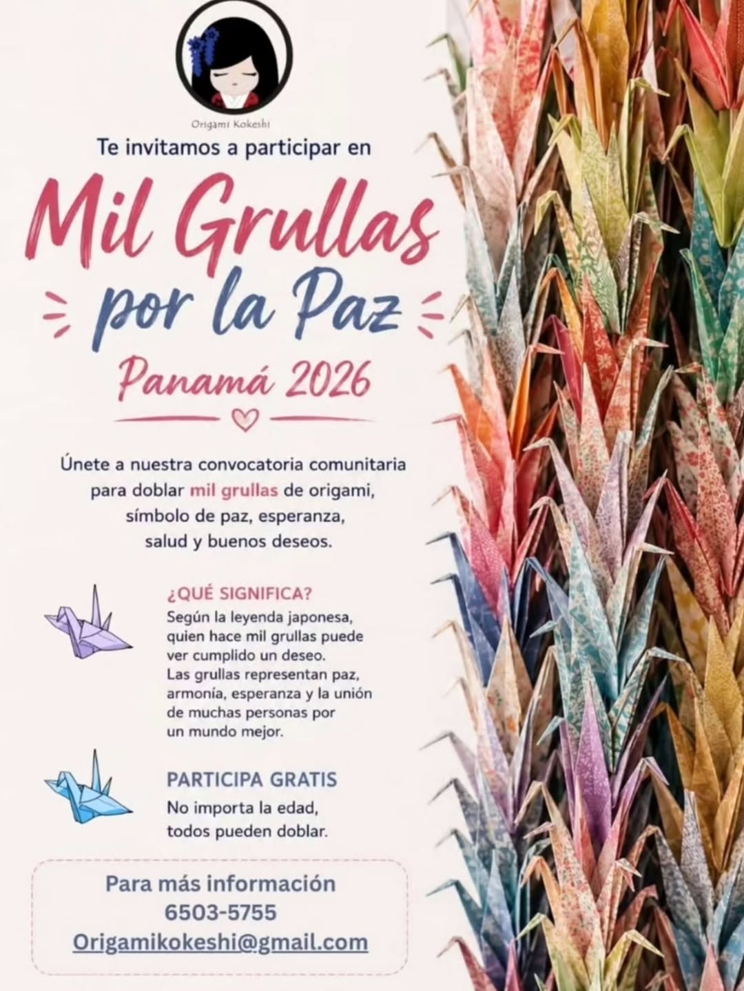 Mil Grullas por la Paz Panamá 2026