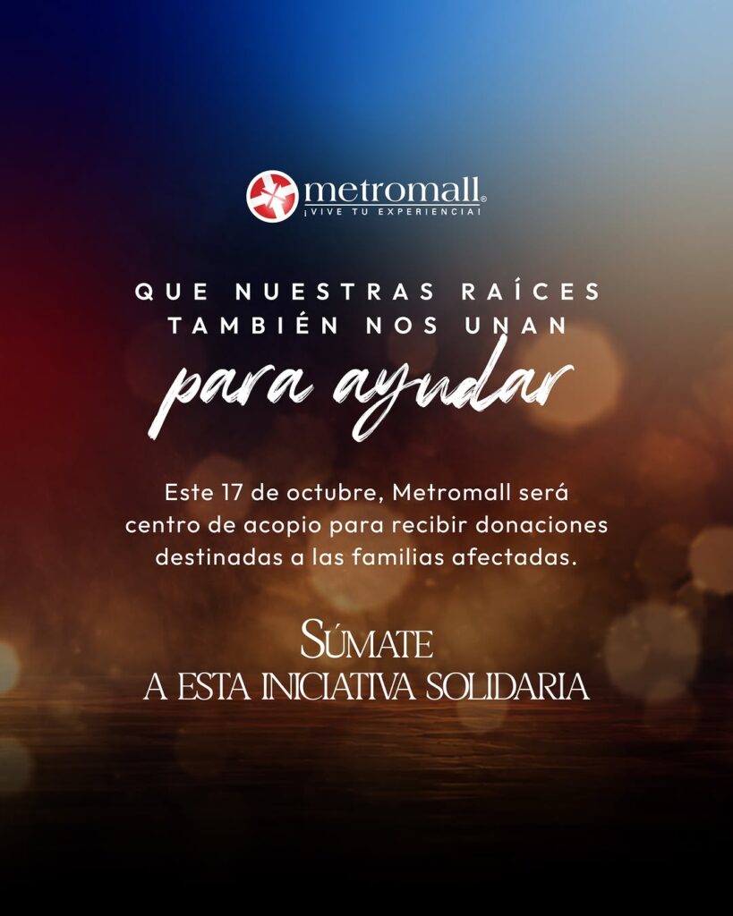 Centro de acopio para donaciones en Metromall