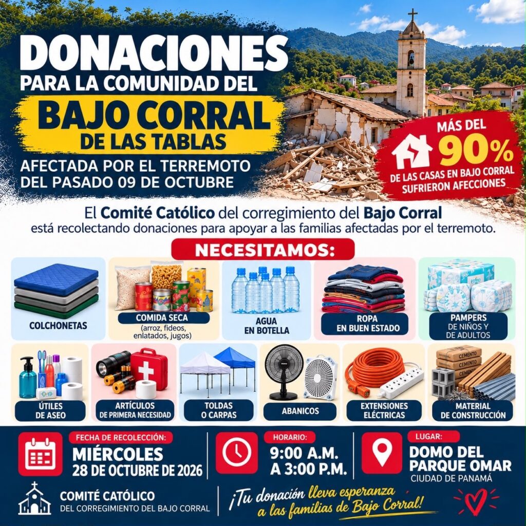 Recolección de donaciones para la comunidad del Bajo Corral de las Tablas