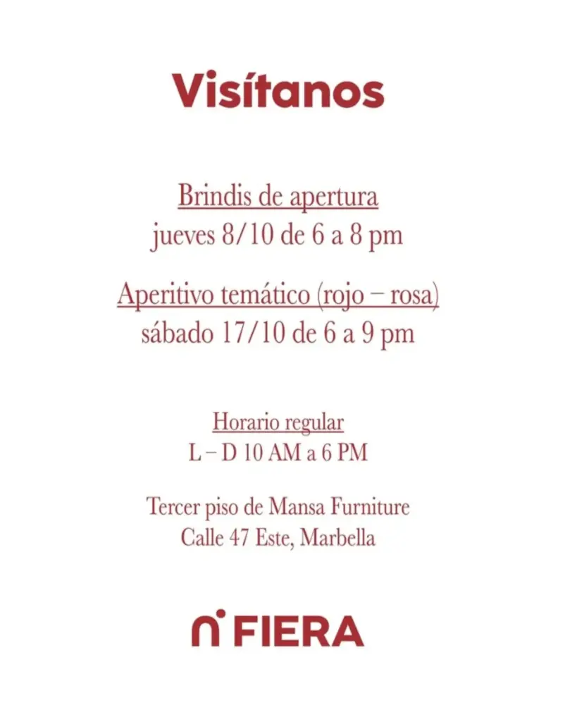 Brindis de apertura y Aperitivo temático en n° FIERA